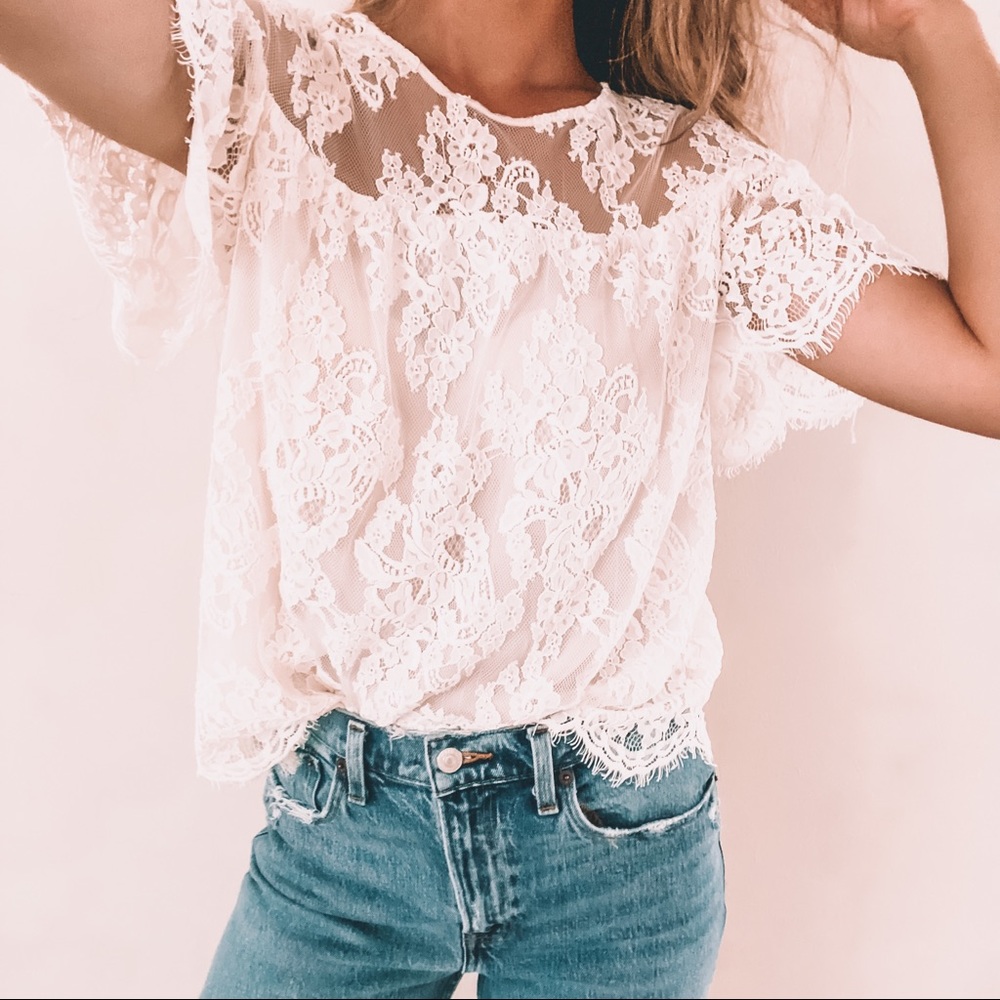 white lace top